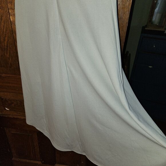 Women's M Dress Halter Neck Mint Green Sleeveless Backless High Low Cocktail - Picture 10 of 10